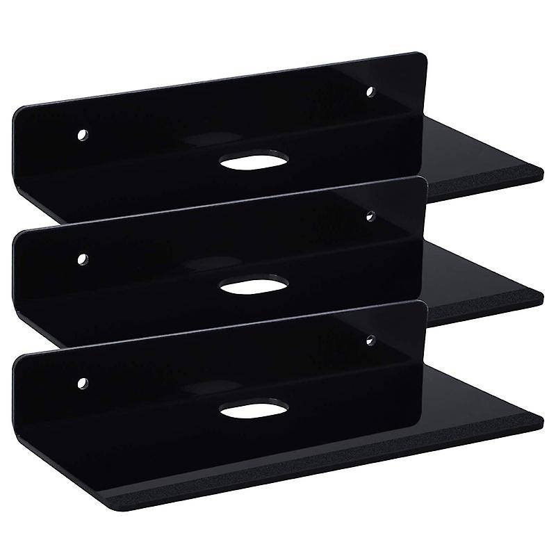 Acrylic Floating Wall Shelves Set Of 3, Damage-free Display