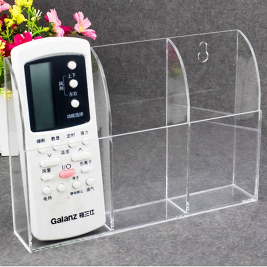 Clear Acrylic Remote Control Holder Wall Mount (three Compartments)