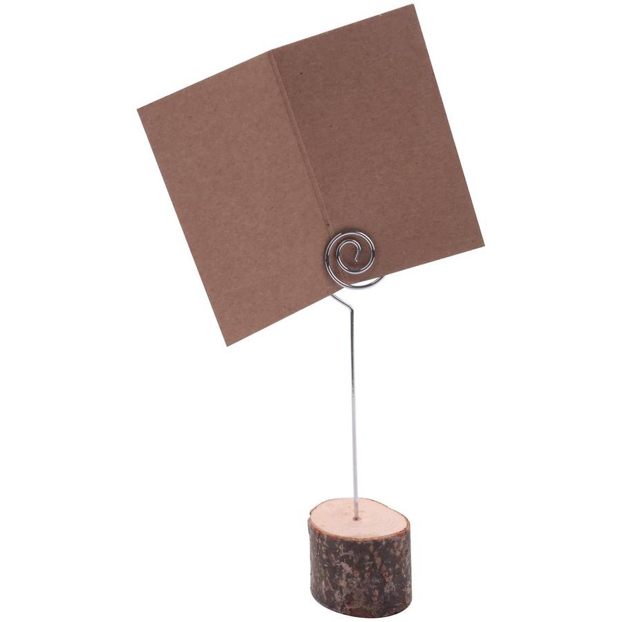 20 Pack Rustic Wood Place Card Holders, Picture Holder Stand Rustic