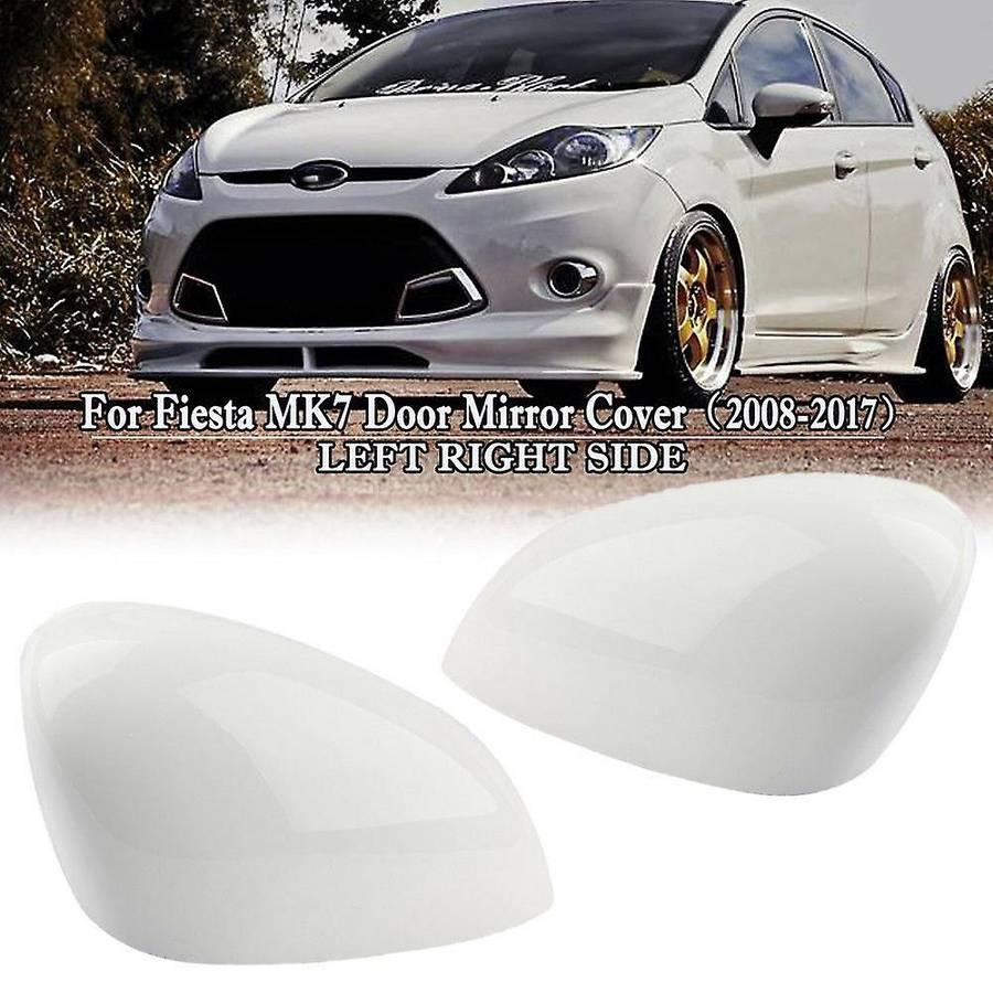 1pair Left Right Door Wing Rearview Mirror Cover Mirror Cap White