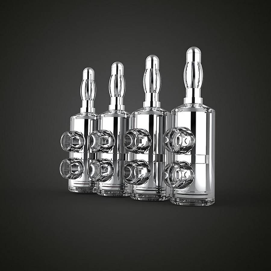 4 Pcs B553r Pure Copper Banana Head Solder-free Banana Plug, Silver