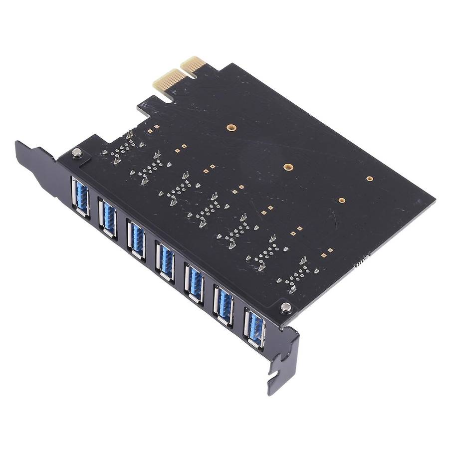 7 Ports Usb 3.0 Hub Adapter External Pci Express Card for Desktop