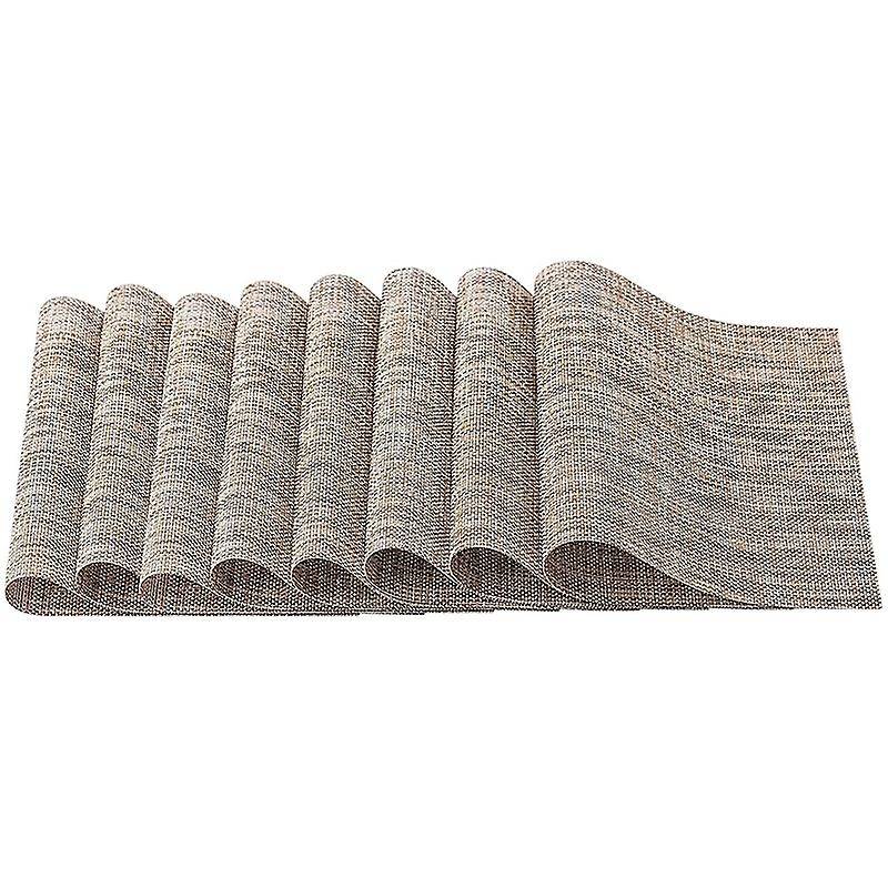 Set Of 8 Placemats for Dining Table, Washable Durable Pvc Place Mats