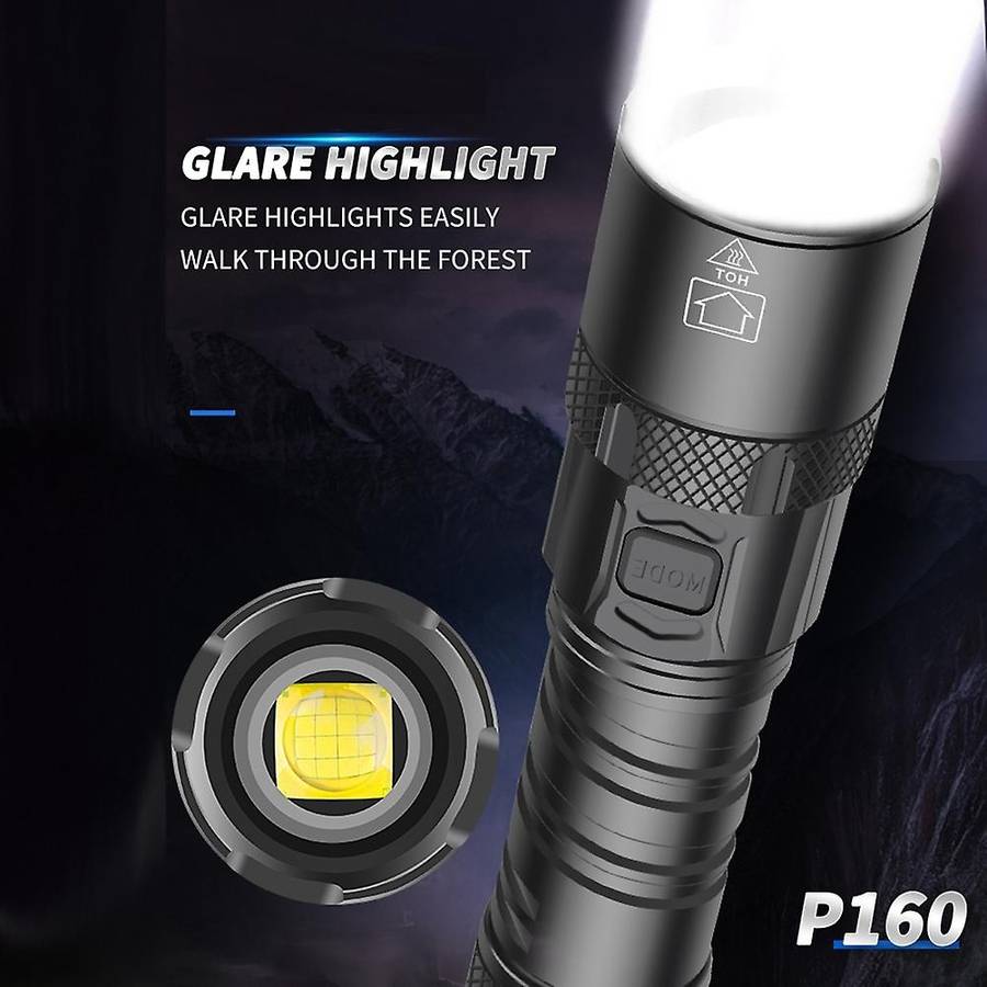 Flashlight Rechargeable Telescopic Zoom Glare Lantern,xhp160