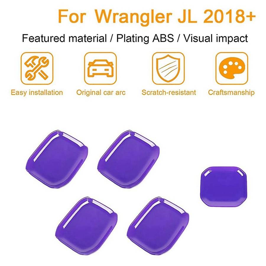Exterior Door Handle Bowl Trims Accessories Purple 5pcs