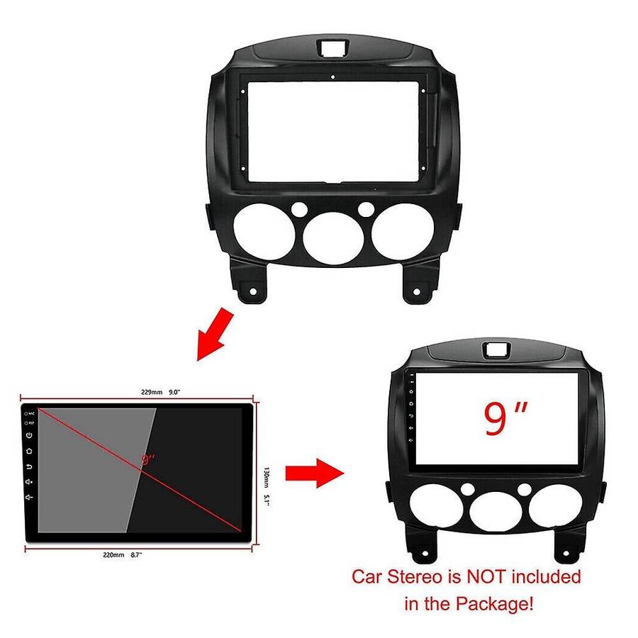 9 Inch 2din Car Dashboard Frame Dvd for Mazda 2 Demio 2007-2014