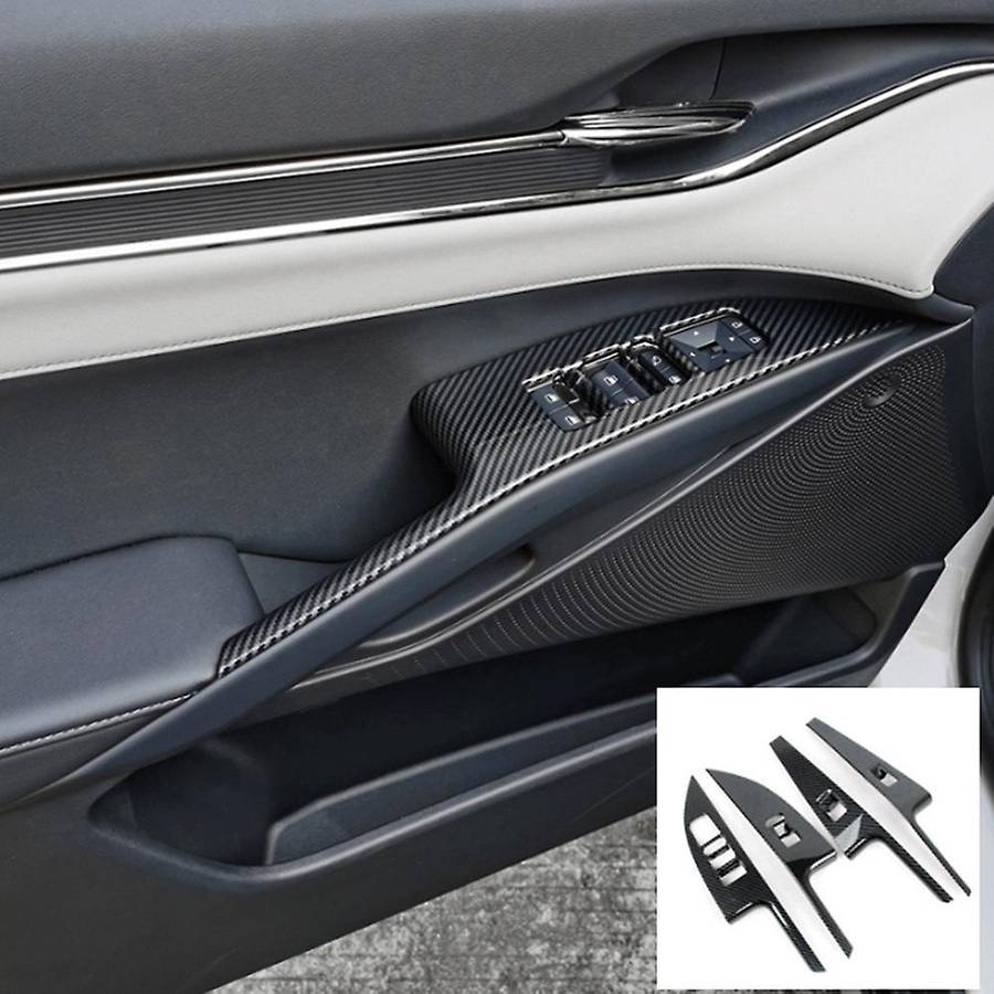 For Ford Evos 2022 Carbon Fiber Car Window Glass Lift Switch Cover