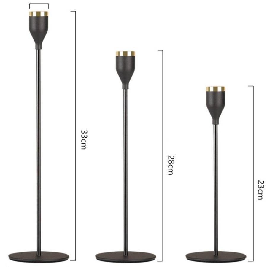 Modern Gold with Black Metal Candle Holders Wedding Home Decor,d