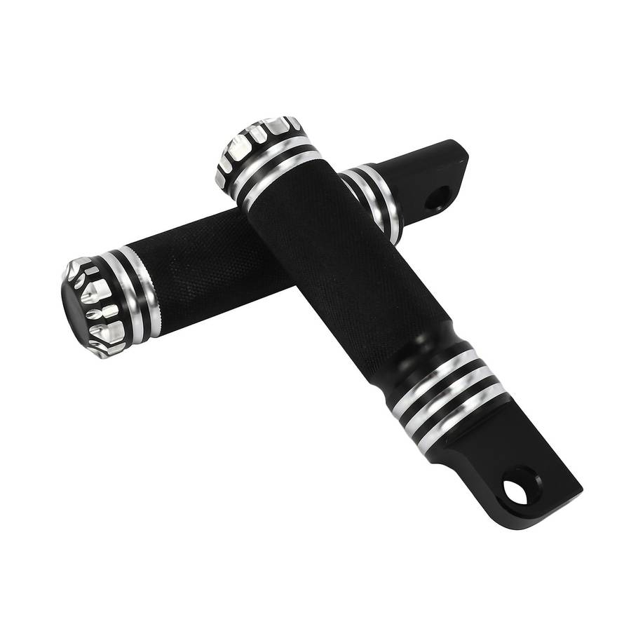 Motorcycle Footrests Black for Harley Touring Sportster Softail Dyna
