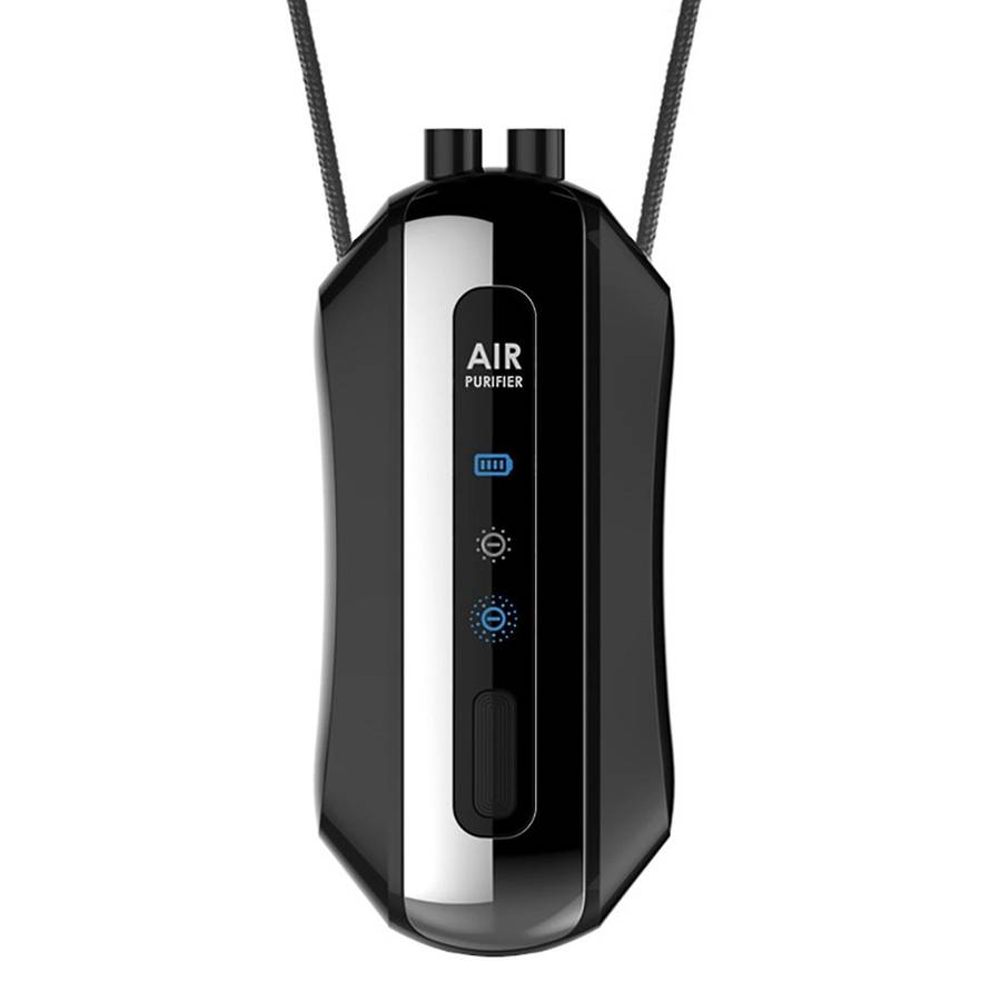 Wearable Portable 700mah Hanging Neck Air Purifier Black (lanyard)