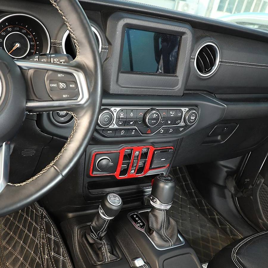 Car Window Control Panel Cover Trim for Jeep Wrangler Jl 2018+ Red