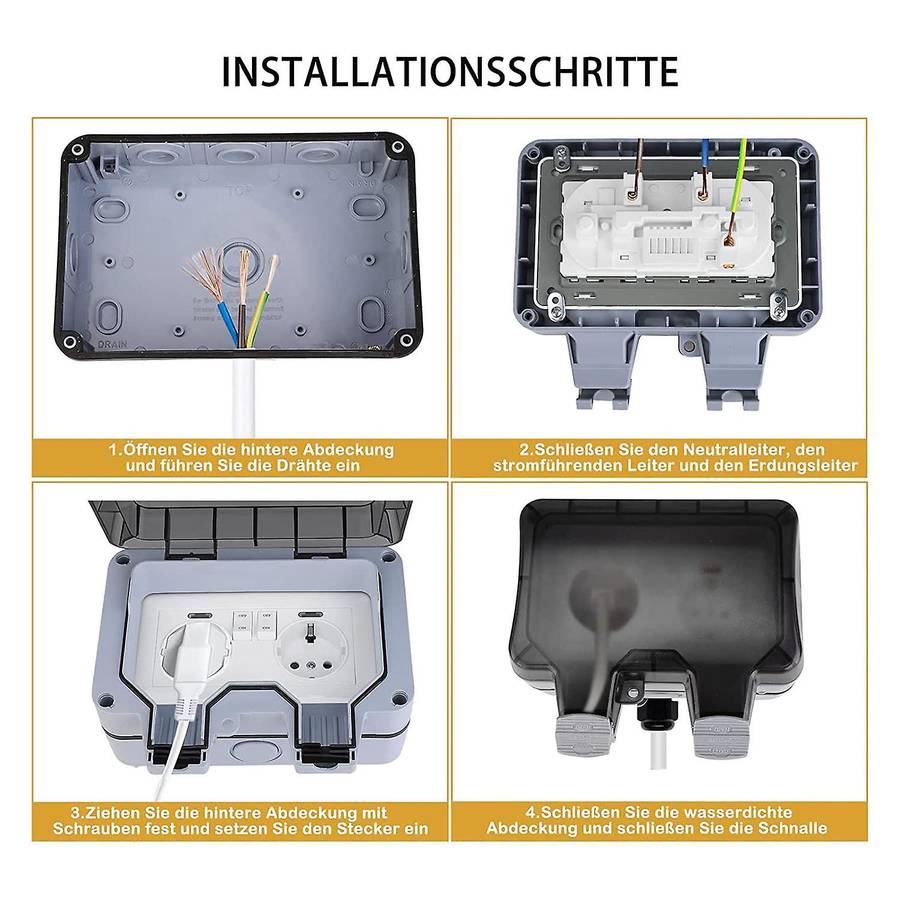 Outdoor Socket Weatherproof Outdoor Wall Socket Eu Plug B