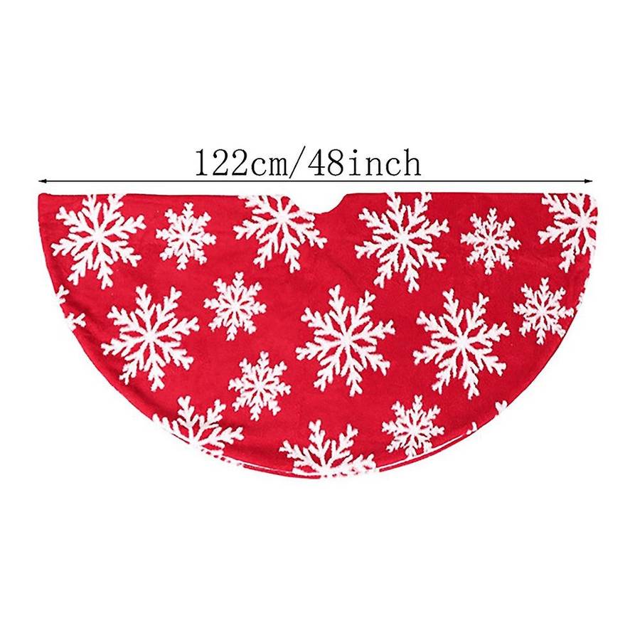 Christmas Tree Skirt - 48 Inches Snowflake Tree Skirt for Christmas