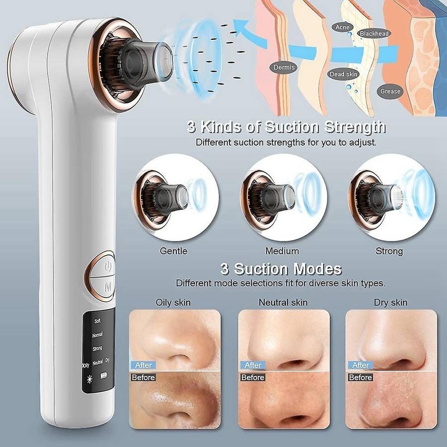 Electric Blackhead Remover Blackhead Extractor for Women & Men White