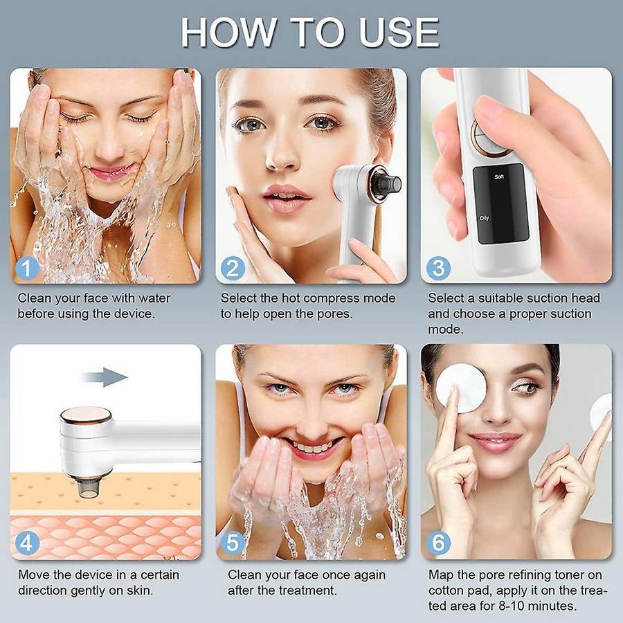 Electric Blackhead Remover Blackhead Extractor for Women & Men White