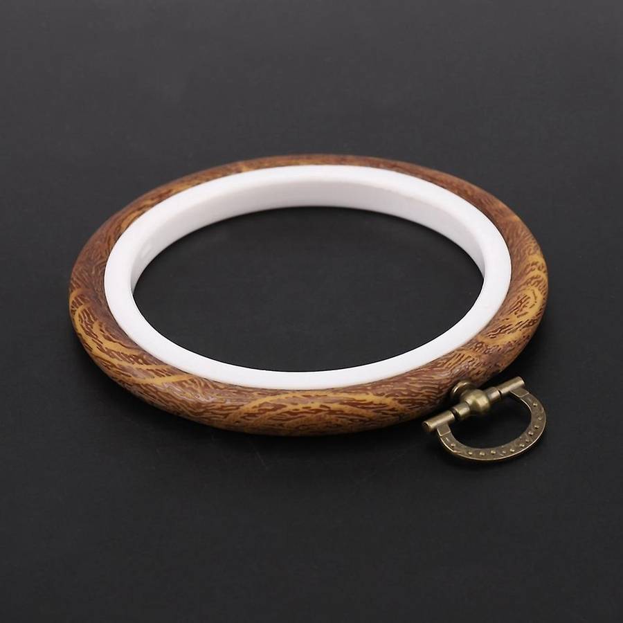 4 Pieces Embroidery Hoop Imitated Wood for Craft Sewing and Hanging