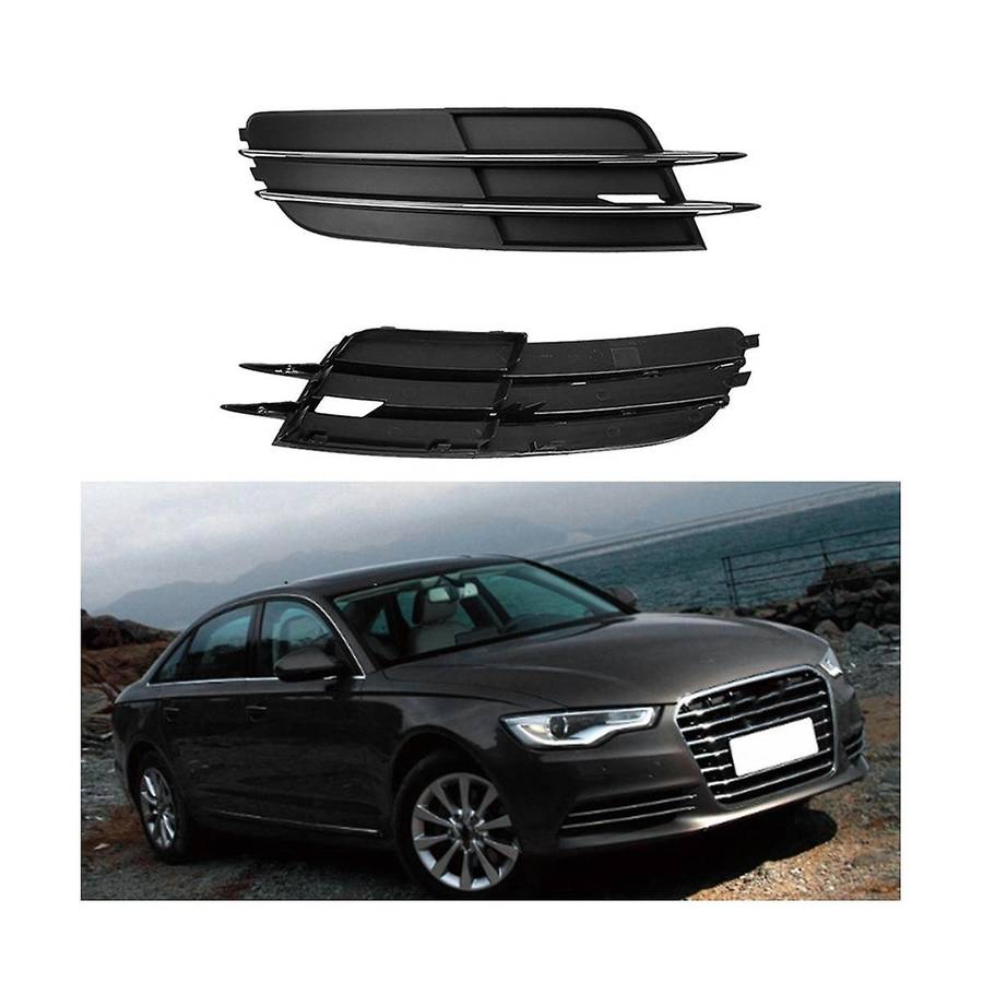 Automotive Chrome Fog Lamp Frame Front Bar Grille Fog Lamp Cover for A6l C7 4g0807681 4g0807682