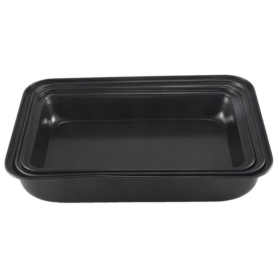 Baking Deep Baking Pans Nonstick Set, Cookie Baking , Bakeware Rectangle Cake for Oven, 3 Piece