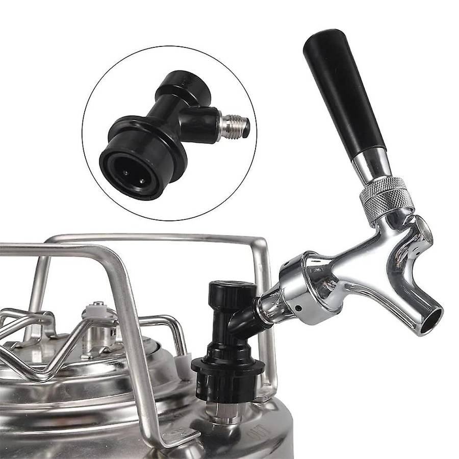 Ball Lock Check Valve Disconnect, Ball Lock Black Disconnect Set for Homebrew Cornelius Kegging Fitt