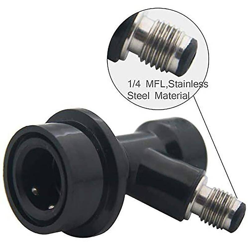Ball Lock Check Valve Disconnect, Ball Lock Black Disconnect Set for Homebrew Cornelius Kegging Fitt