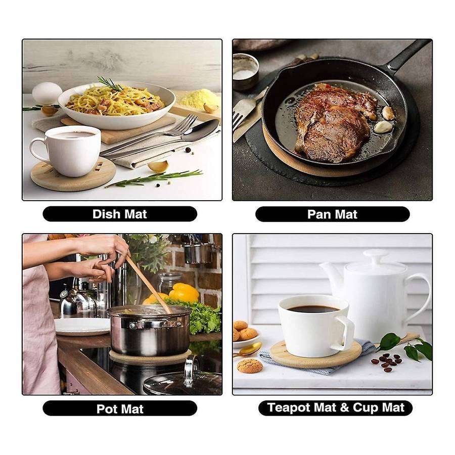 Bamboo Pot Coasters,heat-resistant Bamboo Place Mats, Square and Round Pot Coasters Made Of Wood, Fo