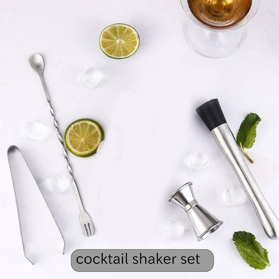 Bar Set Shaker Set, Stainless Steel Bartender Kit, Professional Bar for Drink Mixing, Home, Bar, Pa