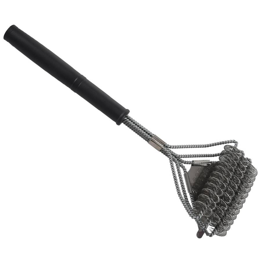 Barbecue Brush with Scraper Anti-Scalding Handle Design Barbecue Brush Stainless Steel Cleaning Tool