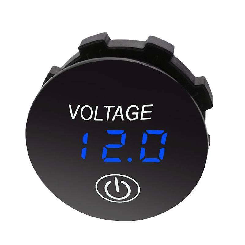 Battery Capacity Display Voltmeter LED Digital Voltage Meter with Touch-ON OFF Switch Car Motorcycle