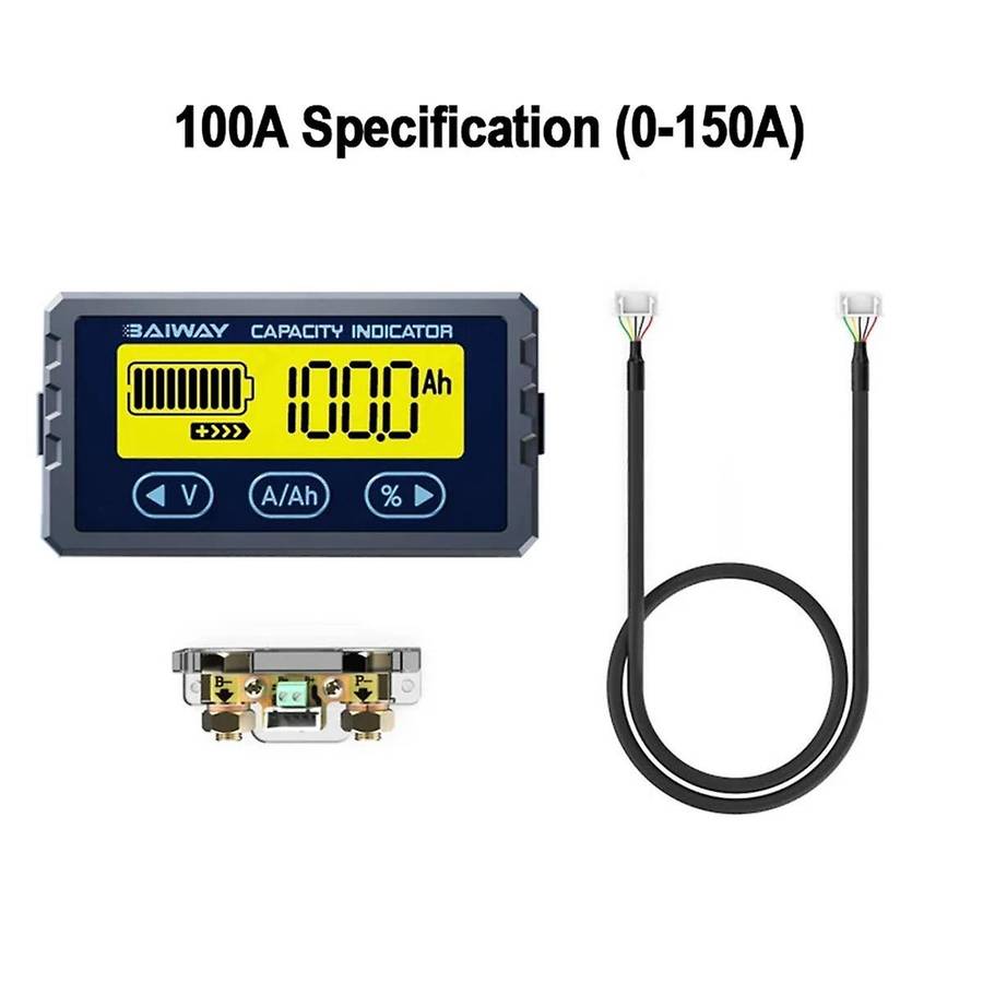 Battery Tester 8V-120V 100A Coulomb Meter Capacity Indicator Lithium Ion Detector Coulomb Meter Volt