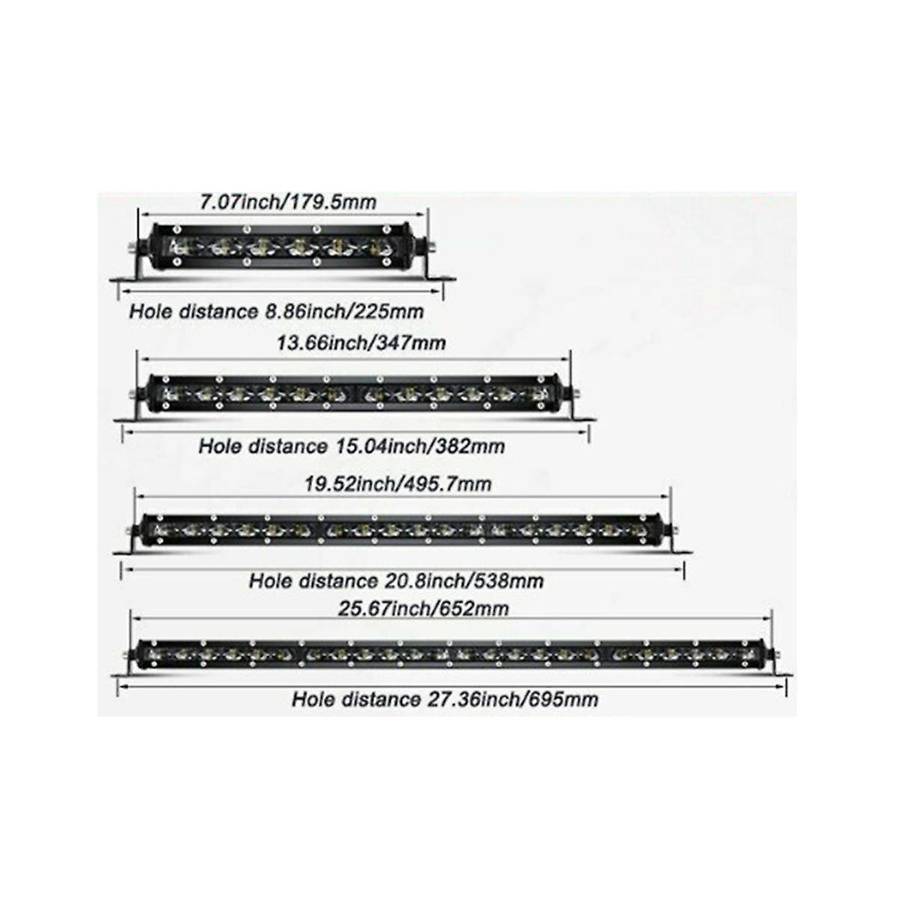 Beach 54w 20inch 18led Long Bar Light for Off-road Beach Single Row Center Grid Spot Light