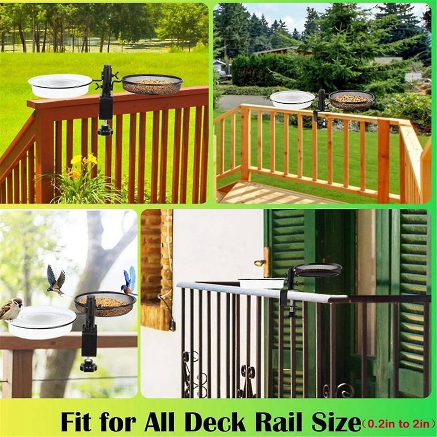 Bird Feeder - 2-In-1 Bird Bath and Feeder with Balcony Bracket for Outdoor Garden, Lawn, Balcony, an