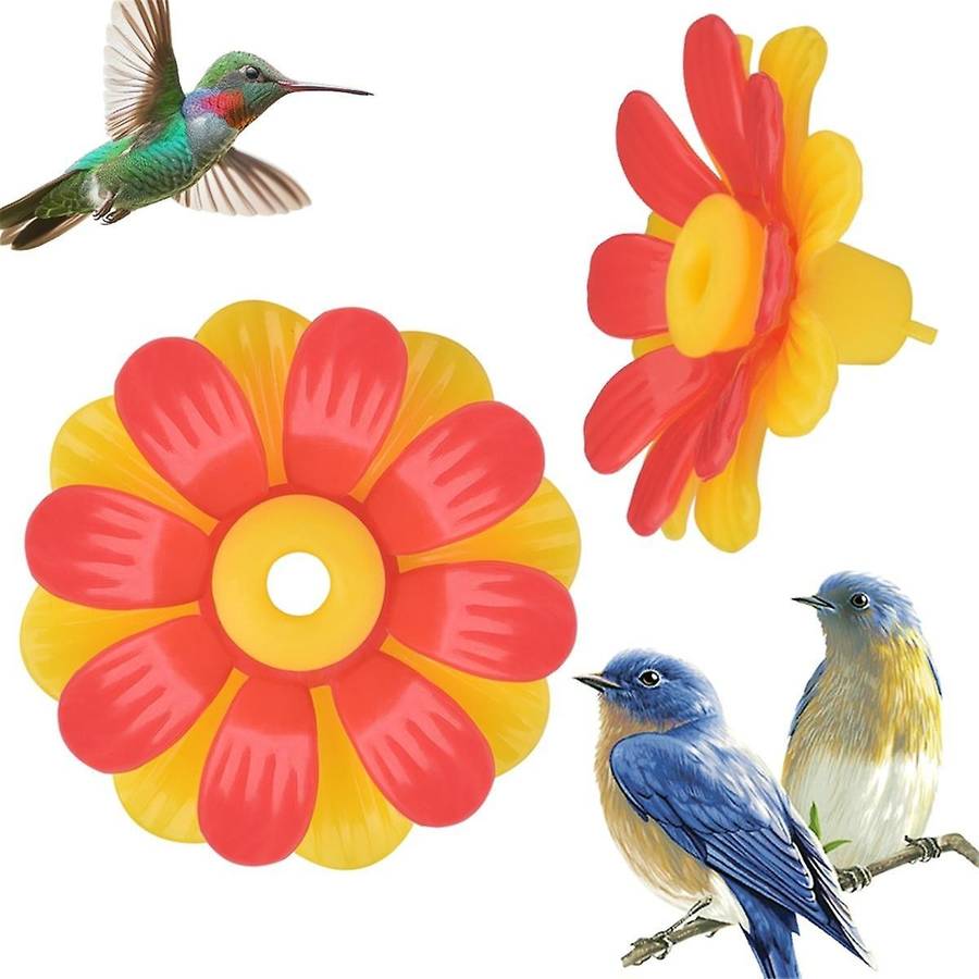 Bird Feeder Flowers,Set Bird Hanging Feeding Ports Replacement Parts Bird Feeder Supplies for Bird F