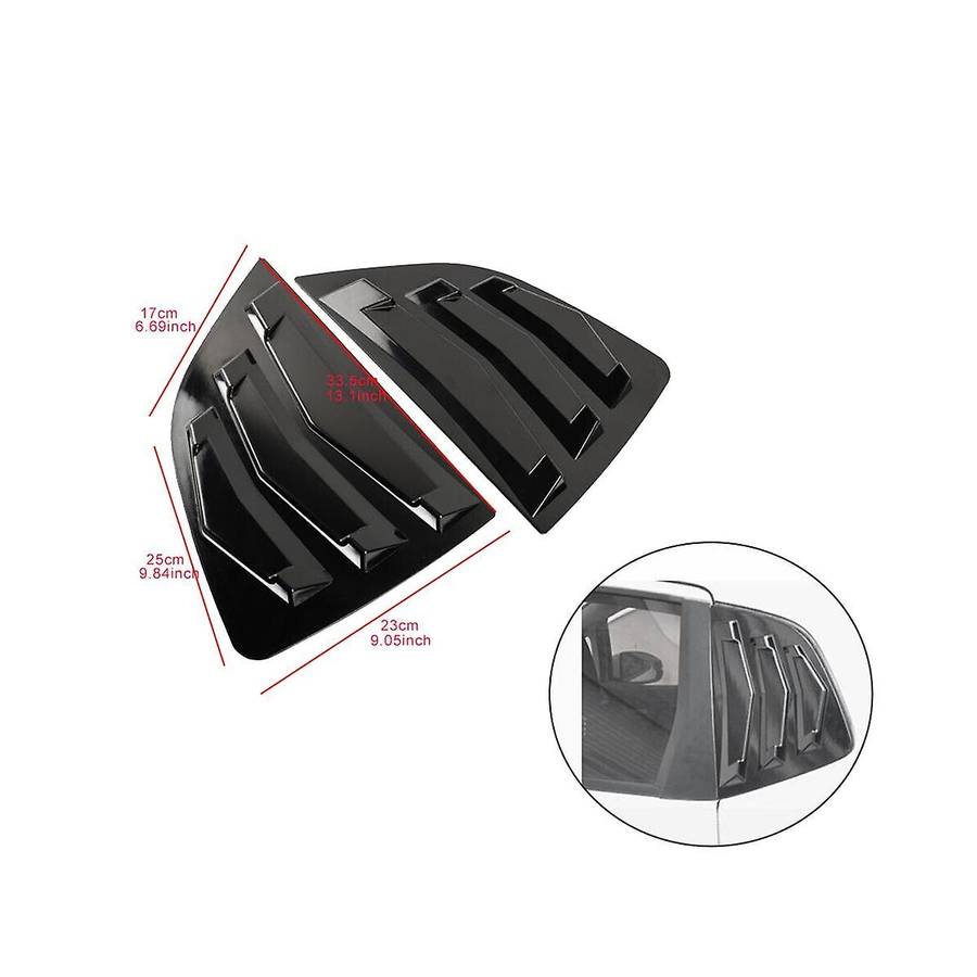 Black Rear Side Vent Quarter Window Louver Shutter Cover for Fit Jazz 2014-2019