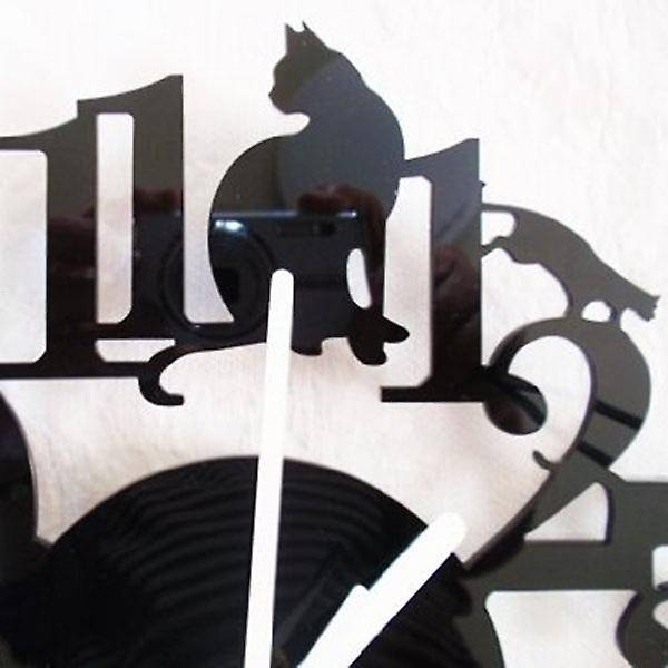 Black Wall Clock Hook Antique Indoor Wall Clock Scandinavian Clock Cute (black)