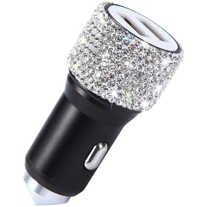 Bling Car Accessories Set, Bling Steering Wheel Cover for Women Universal Fit 15 Inch, Bling Car USB