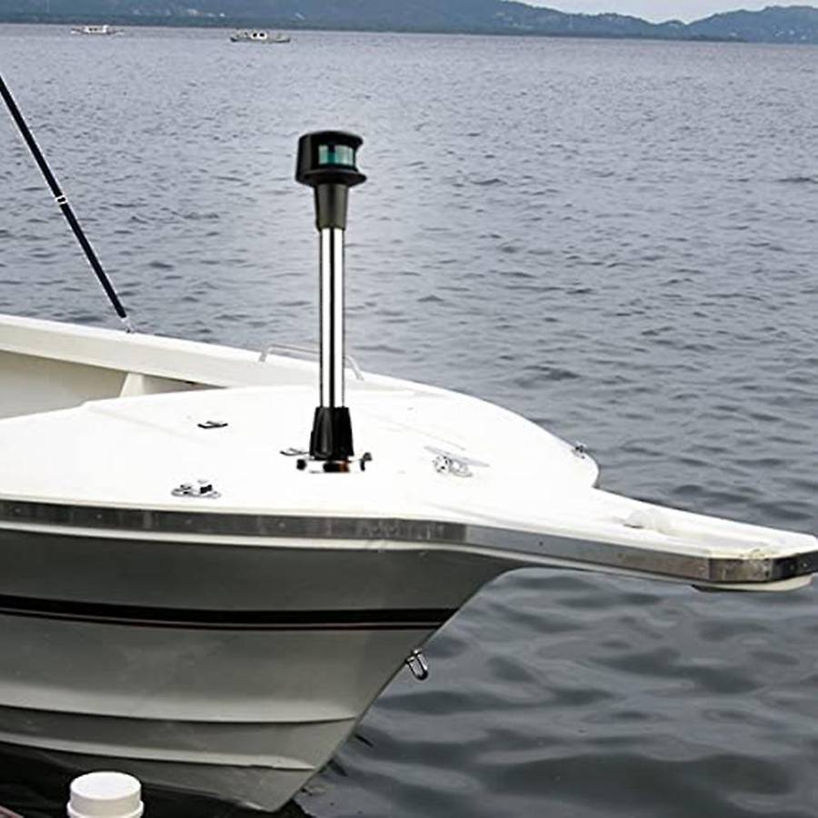Bow Light LED Boat Navigation Lights Red and Green Bi-Color Light Pole Removable Plug in Base 12 Inc