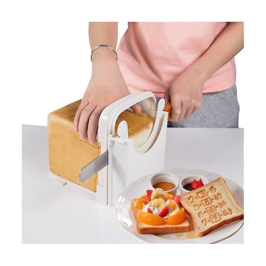 Bread Slicer, Foldable Bread Toast Slicer Sandwich Toast Slicing Machine- Quick and Safe Evenly Slic