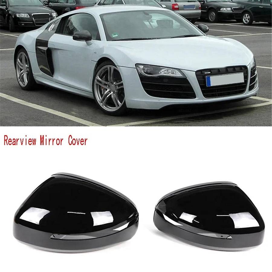Bright Black Side Wing Door Mirror Cover Rearview Mirror Cover Cap Trim for TT TTS TT 8J MK2 R8 42 2