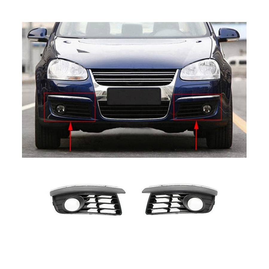 Bumper Fog Light Chrome Grille Fog Light Cover Fog Light Grille Car for V Mk5 1k0853665a 1k0853666a