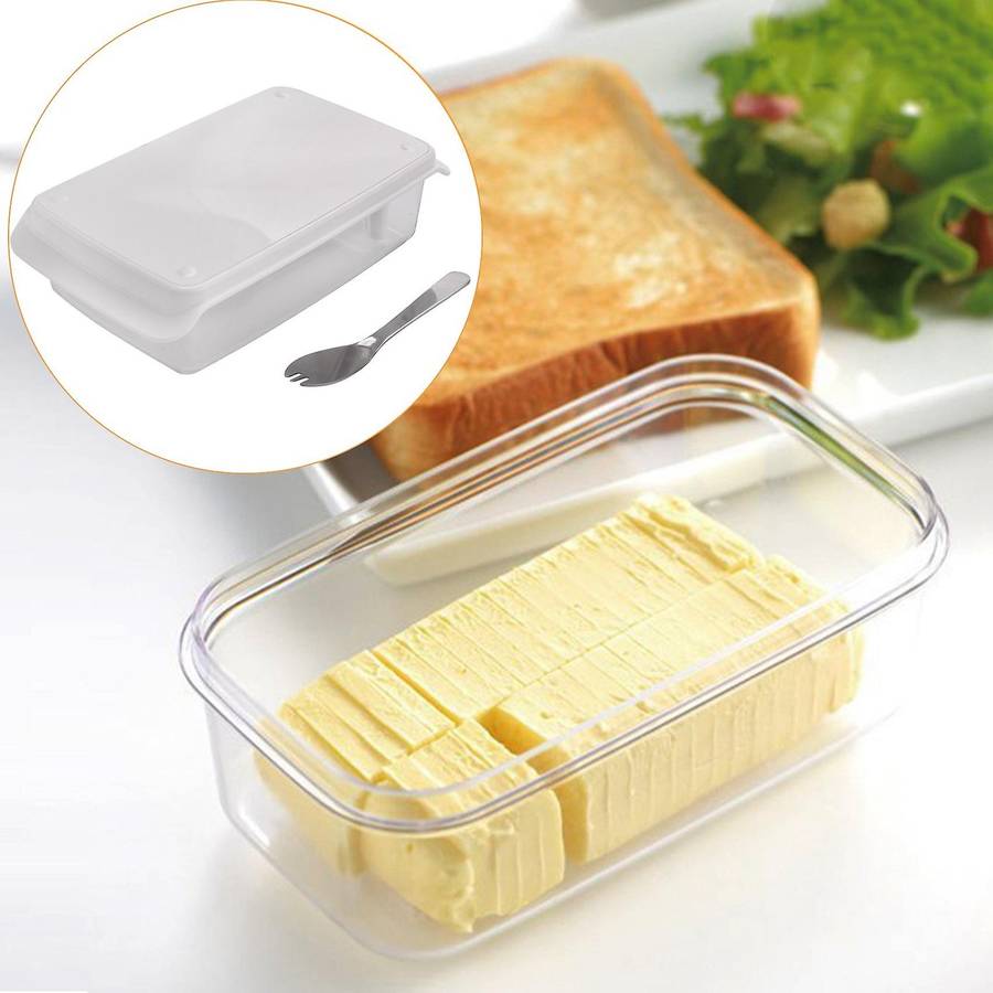 Butter Container Cheese Server Sealing Storage Tray with Lid Kitchen Dinnerware for Cutting Food Bu