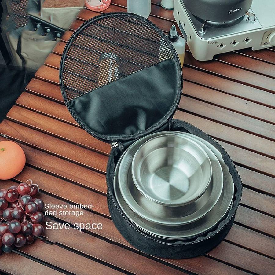 Camping Sundries Carrying Bag Waterproof Plate Dishes Bowl Storage Pouch for Outdoor Camping Hikin