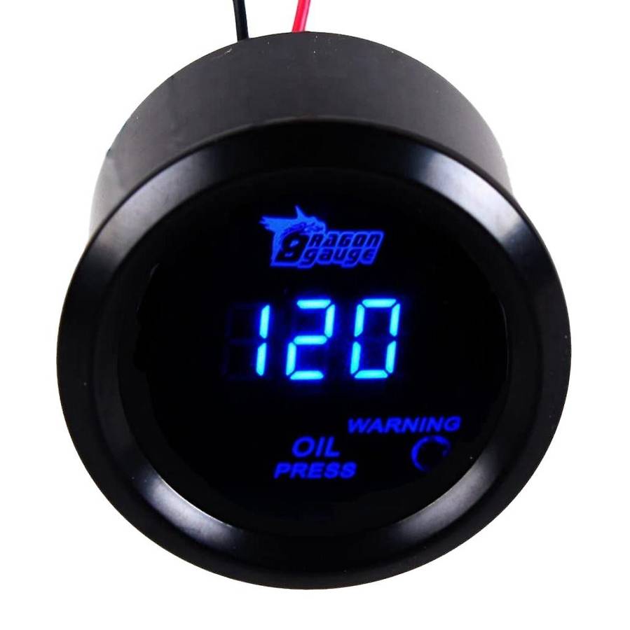 Car 2inch 52mm Digital Oil Press Pressure Gauge Blue LED Boost Gauge Water Oil Temperature Oil Press