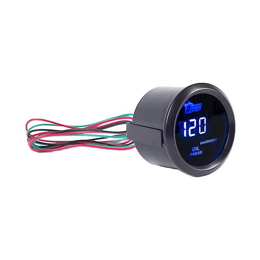 Car 2inch 52mm Digital Oil Press Pressure Gauge Blue LED Boost Gauge Water Oil Temperature Oil Press