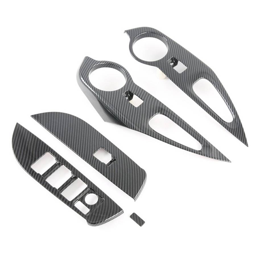 Car Abs Carbon Fiber Window Switch Panel Cover Trim Control Trim for 2020 Left-hand Drive