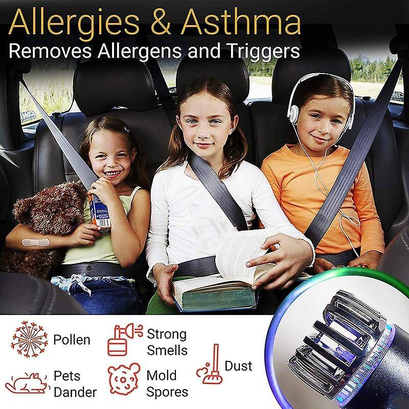 Car Air Purifier Viruses Eliminator Pet Deodorizer Smoke Cleaner Food Odors Eliminator 12V Dual USB