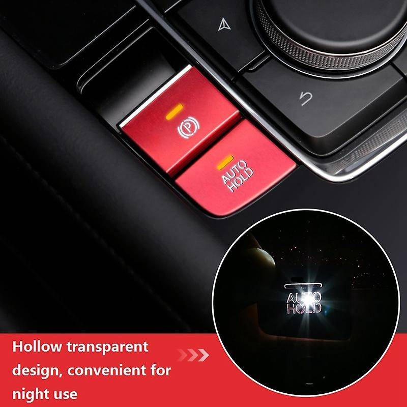 Car Aluminum Handbrake Parking Brake AUTO HOLD Button Cover Frame Trim Sticker for 3 Axela -30 MX-30