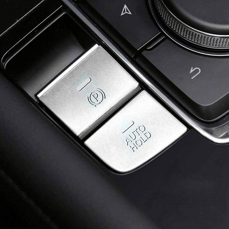 Car Aluminum Handbrake Parking Brake AUTO HOLD Button Cover Frame Trim Sticker for 3 Axela -30 MX-30