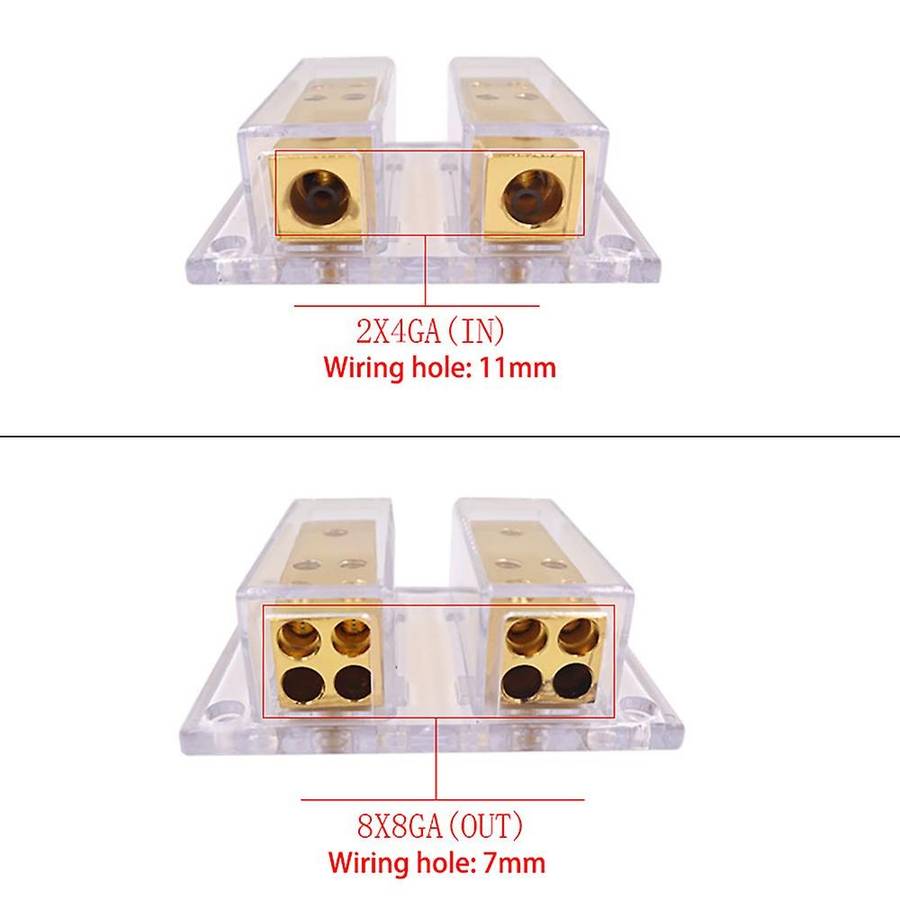 Car Audio Amplifier Power Distribution Block 2 in 8 Out Way Power Ground Distributo Blocks Car Ampli