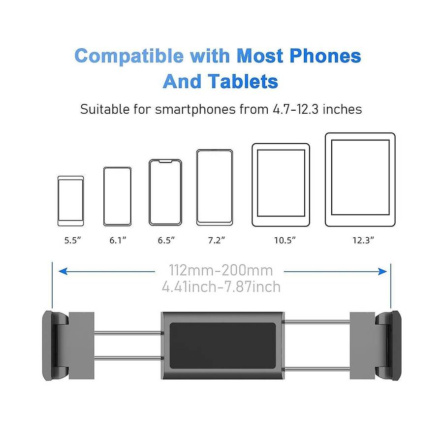 Car Back Seat Headrest Phone Holder Stretchable Tablet Holder Rear Pillow Adjustment Bracket for Wat