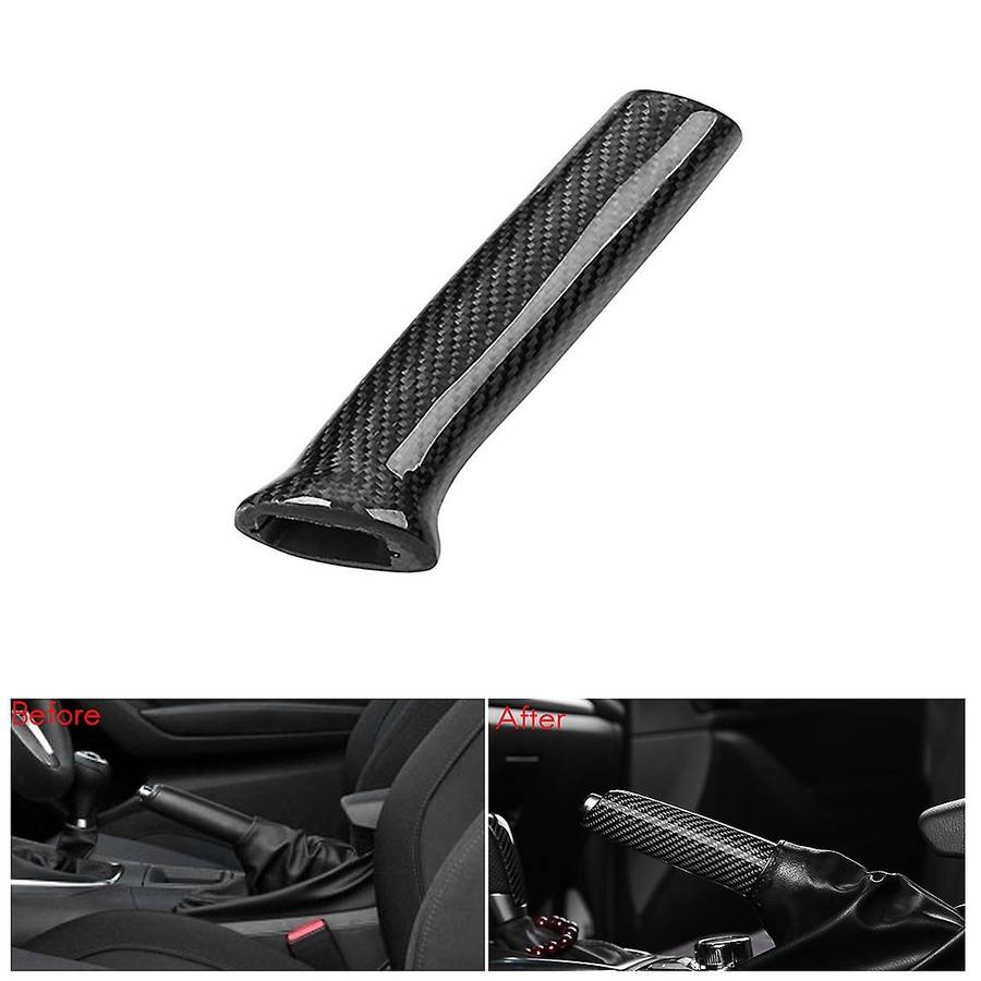 Car Black Carbon Fiber Replacement Handbrake Cover Grip Handle Lever Brake Handle Cover for 3 Axela